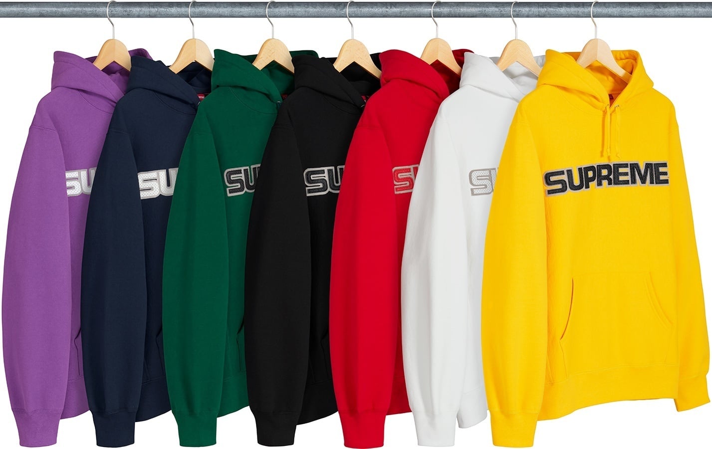 Perforated Leather Hooded Sweatshirt